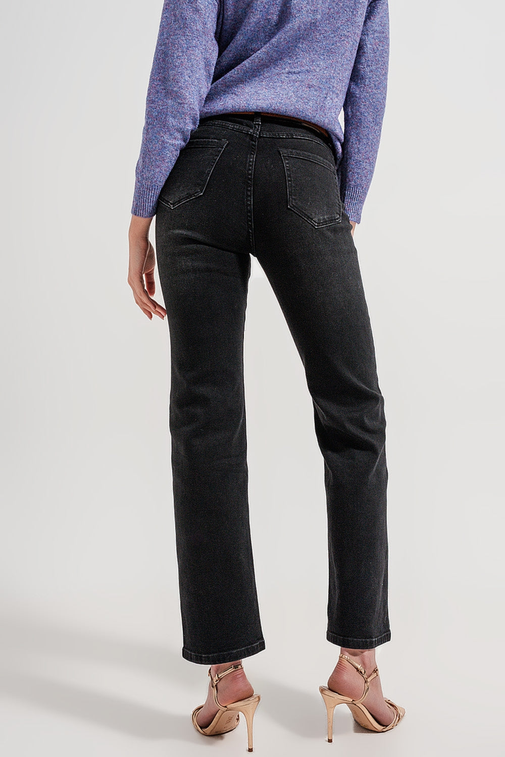 Jean mom ample à taille haute noir