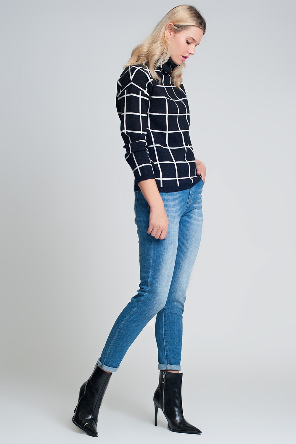 Jean mom slim taille haute Délavage clair