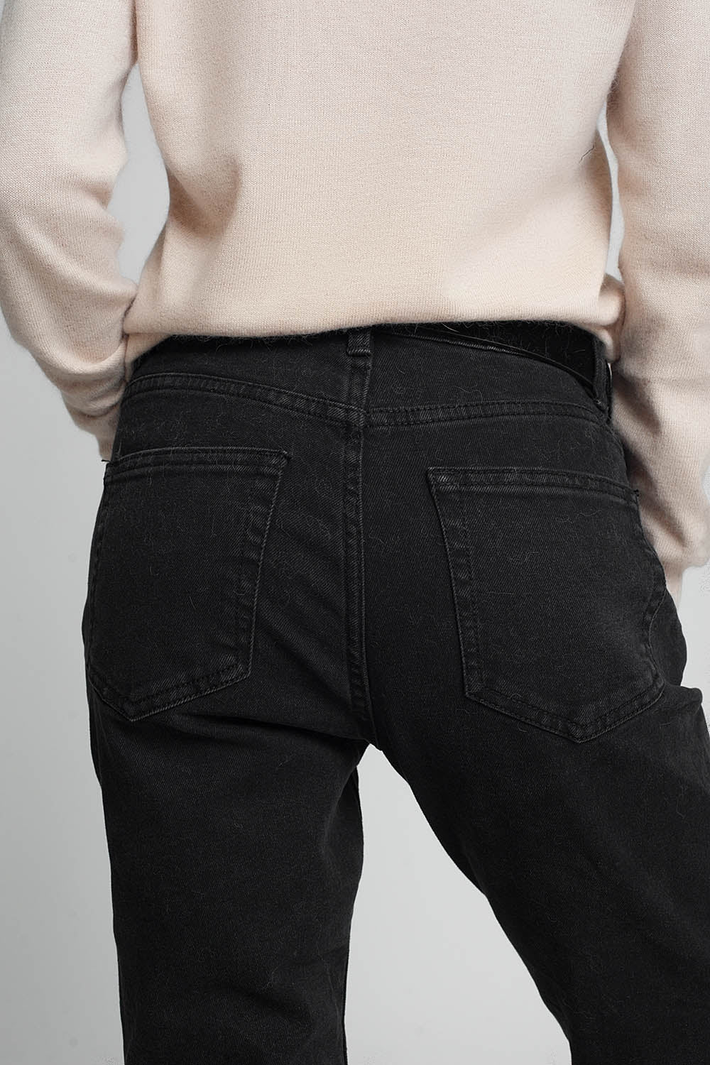 Jean mom taille haute Noir