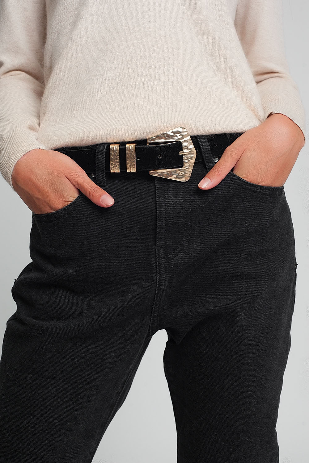 Jean mom taille haute Noir