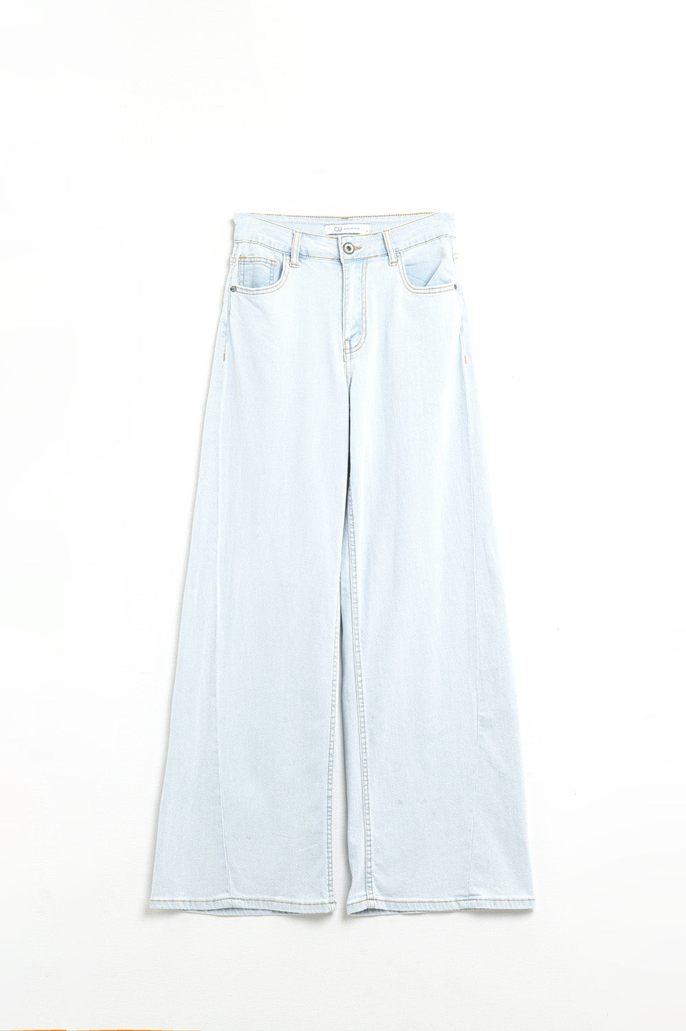 Jean oversize à jambe droite délavé clair