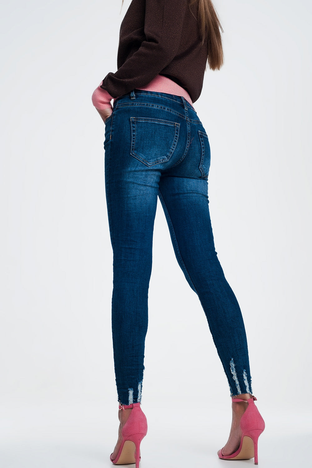 Jean skinny à ourlet brut