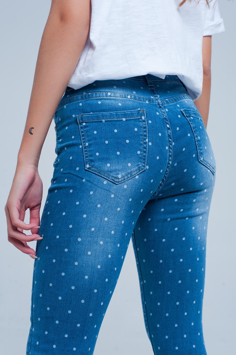 Jean skinny à pois