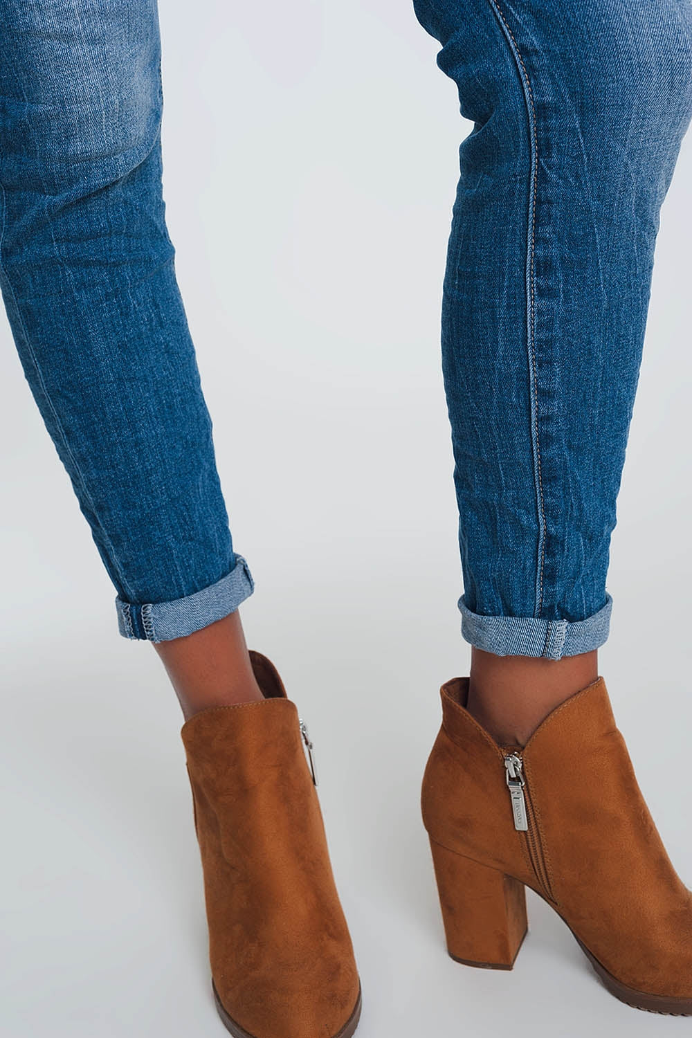 Jean skinny à taille mi-haute - Bleu clair
