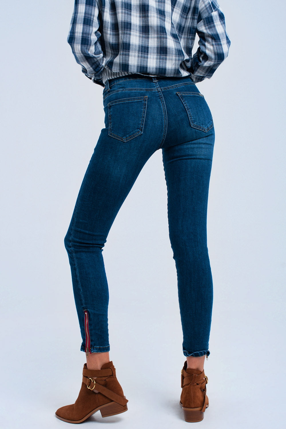 Jean skinny avec fermeture éclair