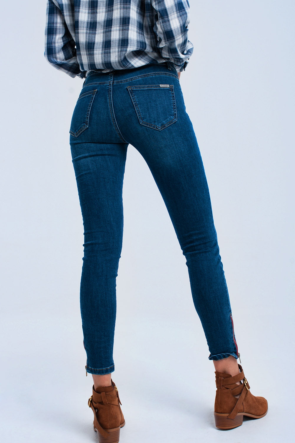 Jean skinny avec fermeture éclair