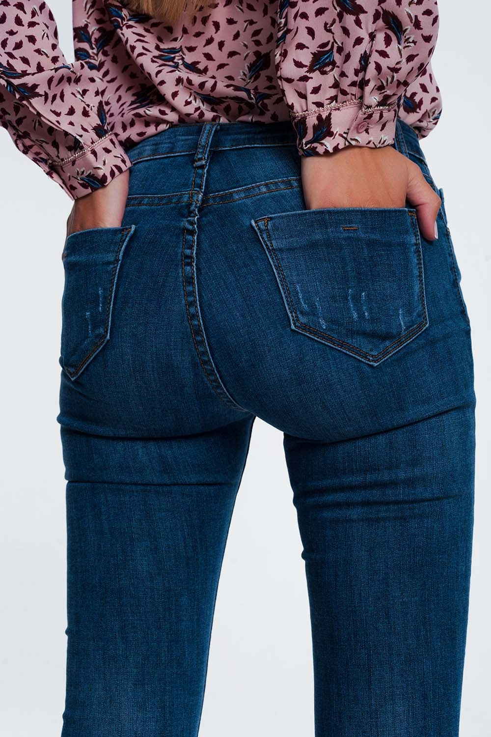 Jean skinny déchiré Bleu