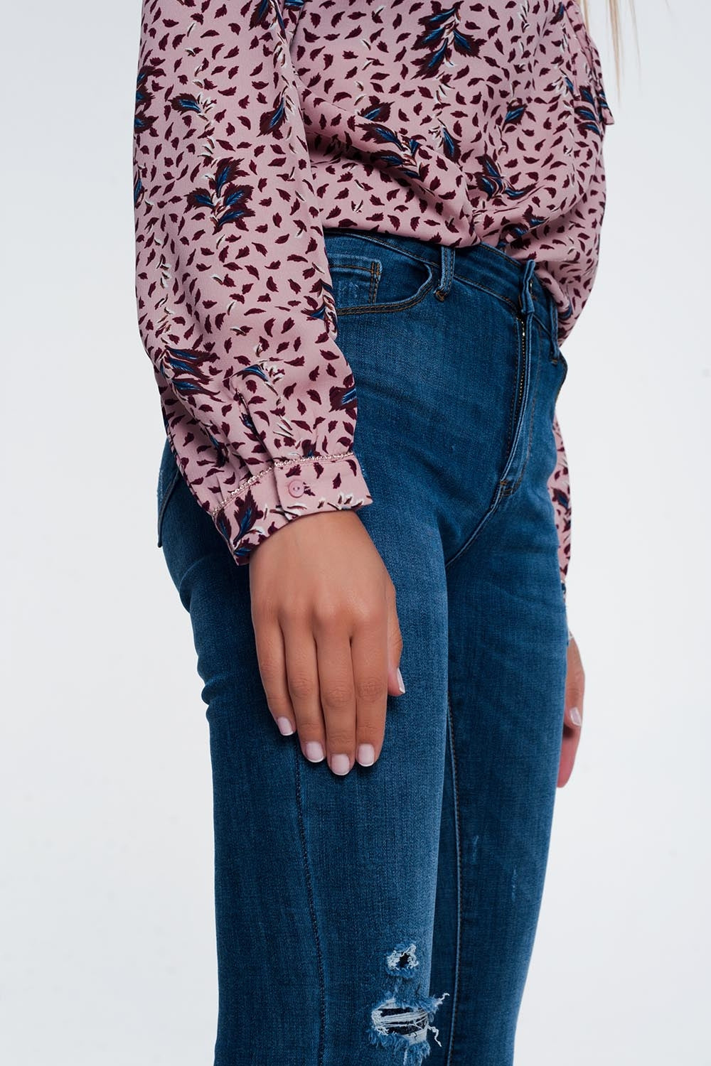 Jean skinny déchiré Bleu