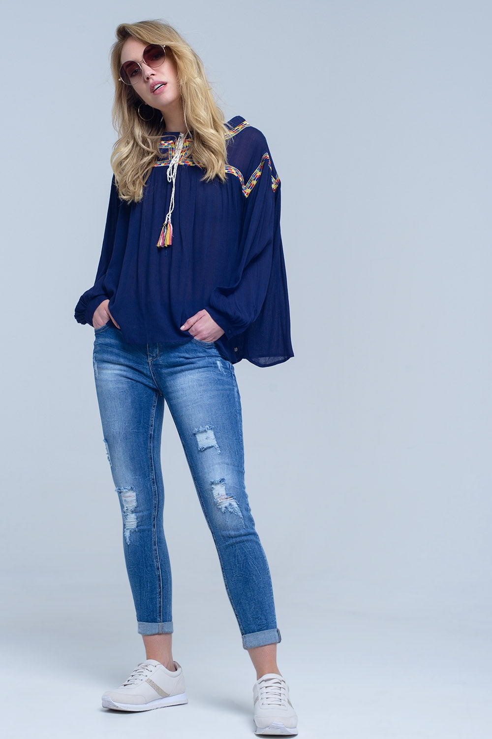 Q2 Jean skinny déchiré