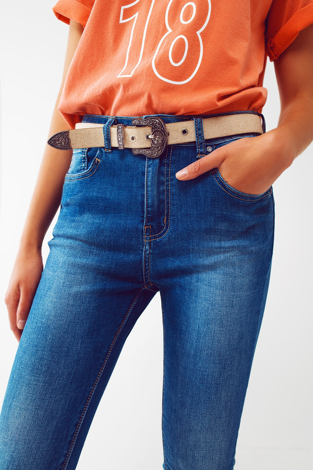 Jean skinny Délavage moyen