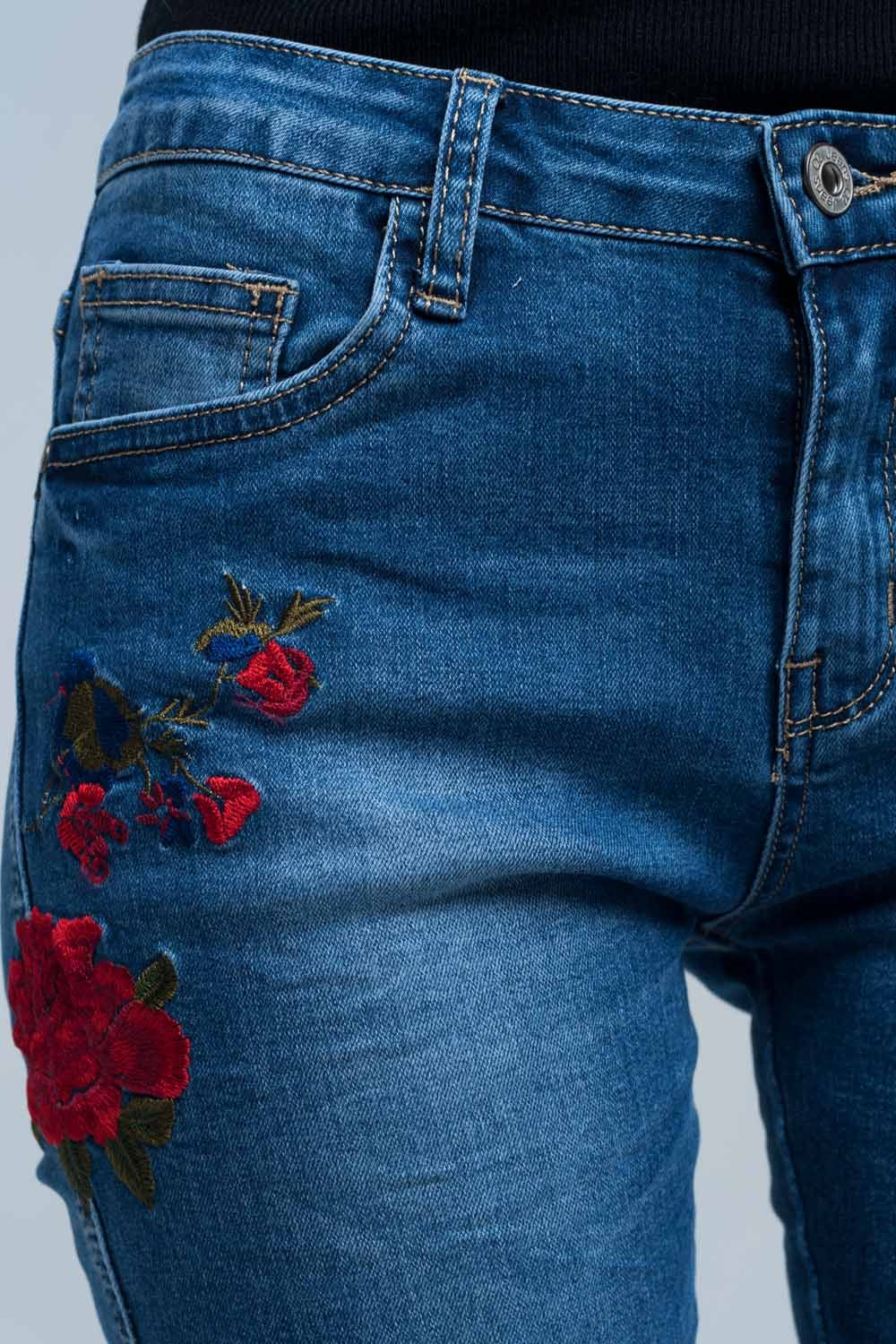Jean Skinny denim brodé