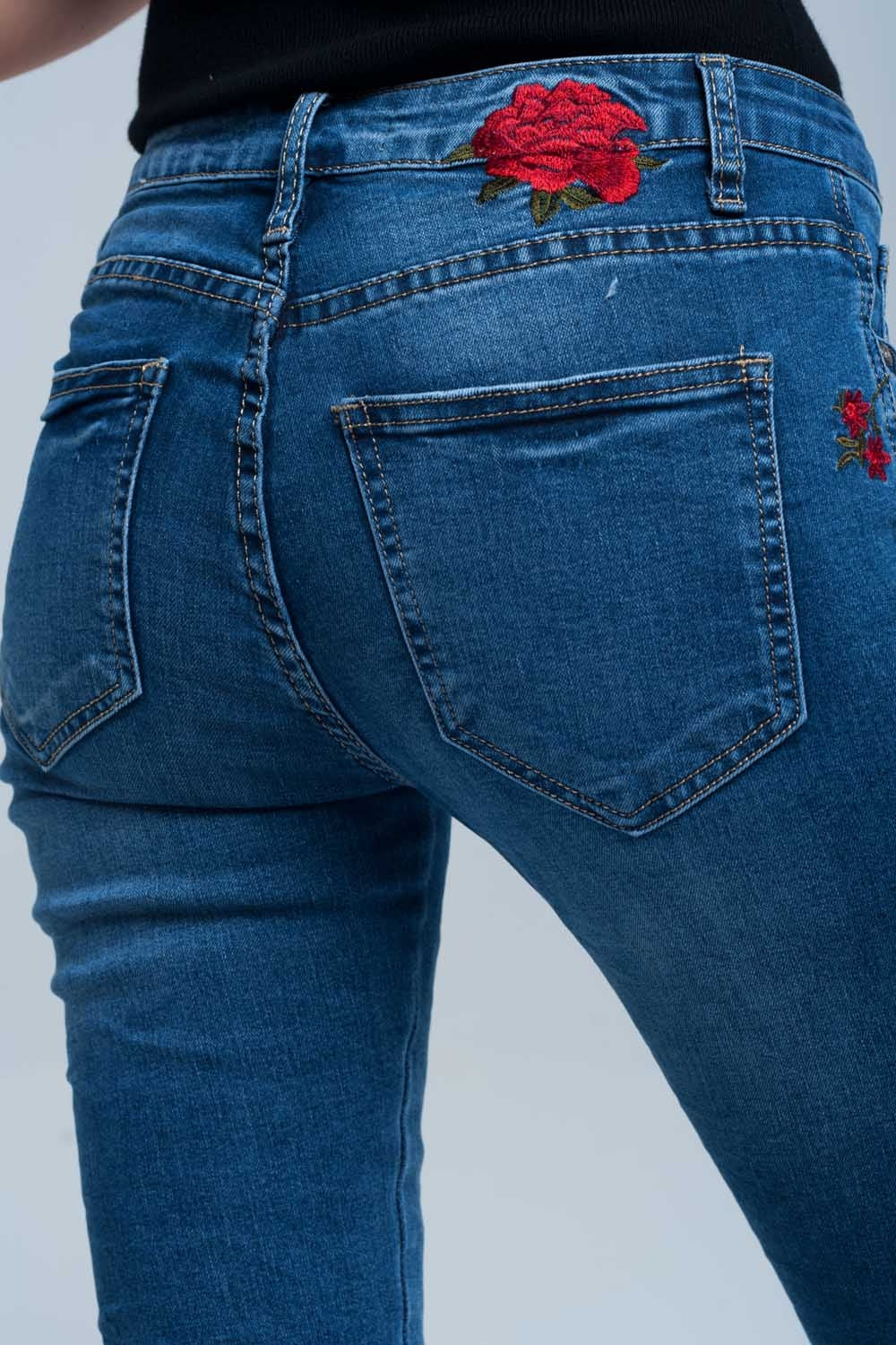 Jean Skinny denim brodé