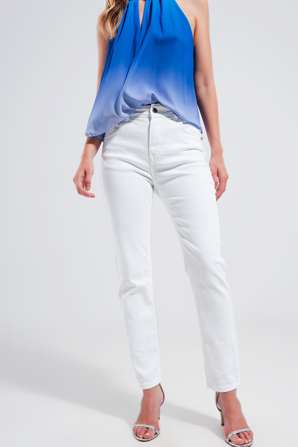 Q2 Jean skinny en coton extensible blanc