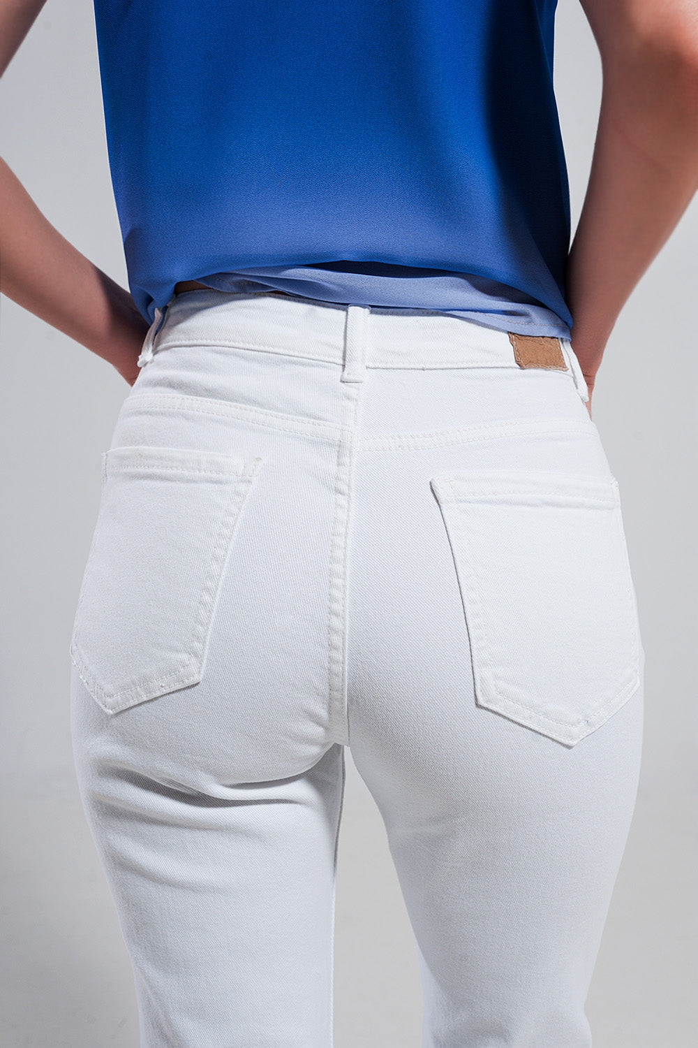 Jean skinny en coton extensible blanc