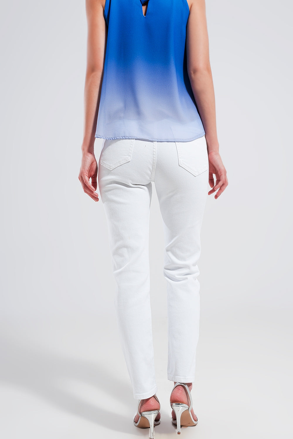 Jean skinny en coton extensible blanc