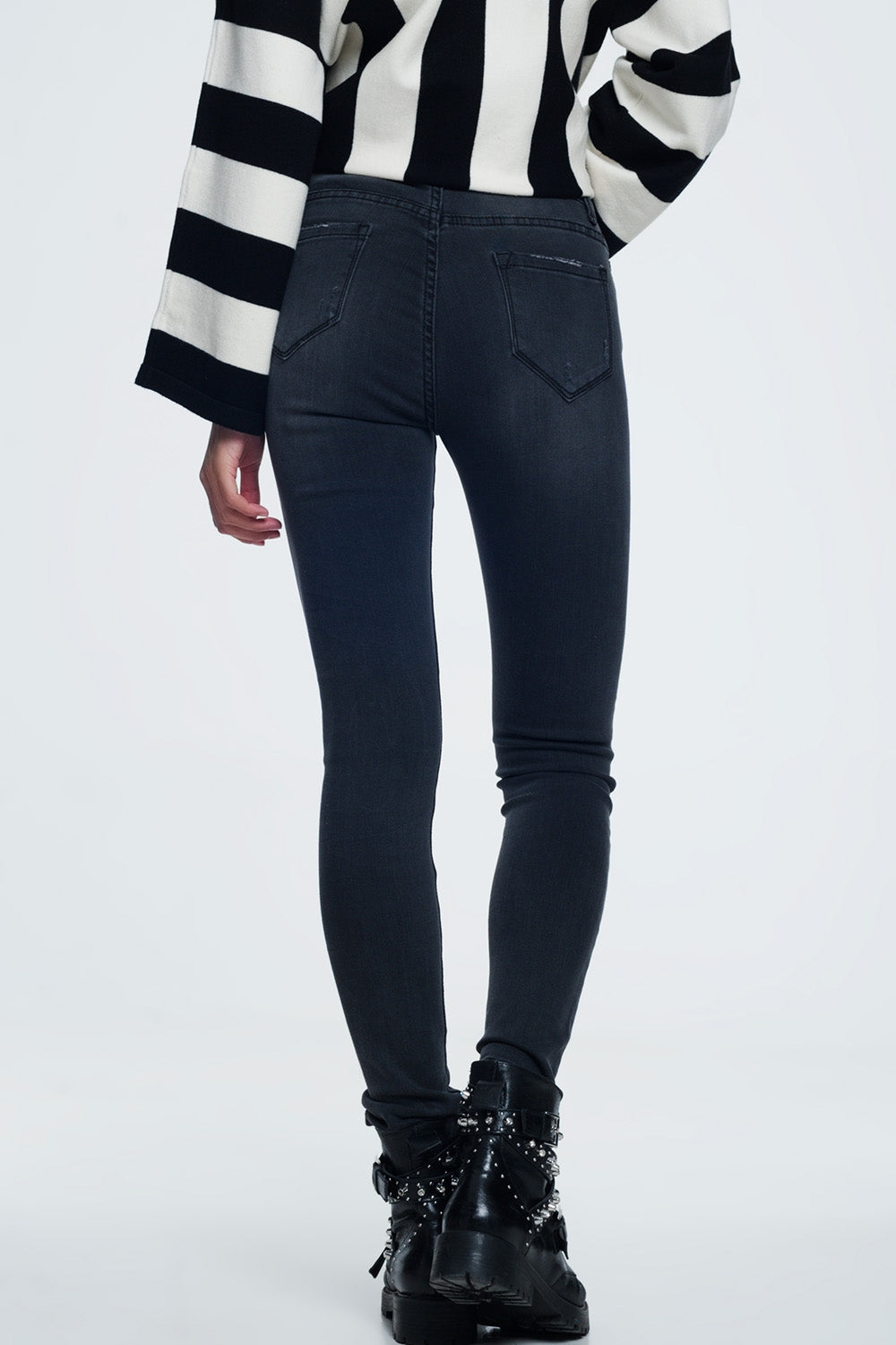 Jean skinny en détresse noir