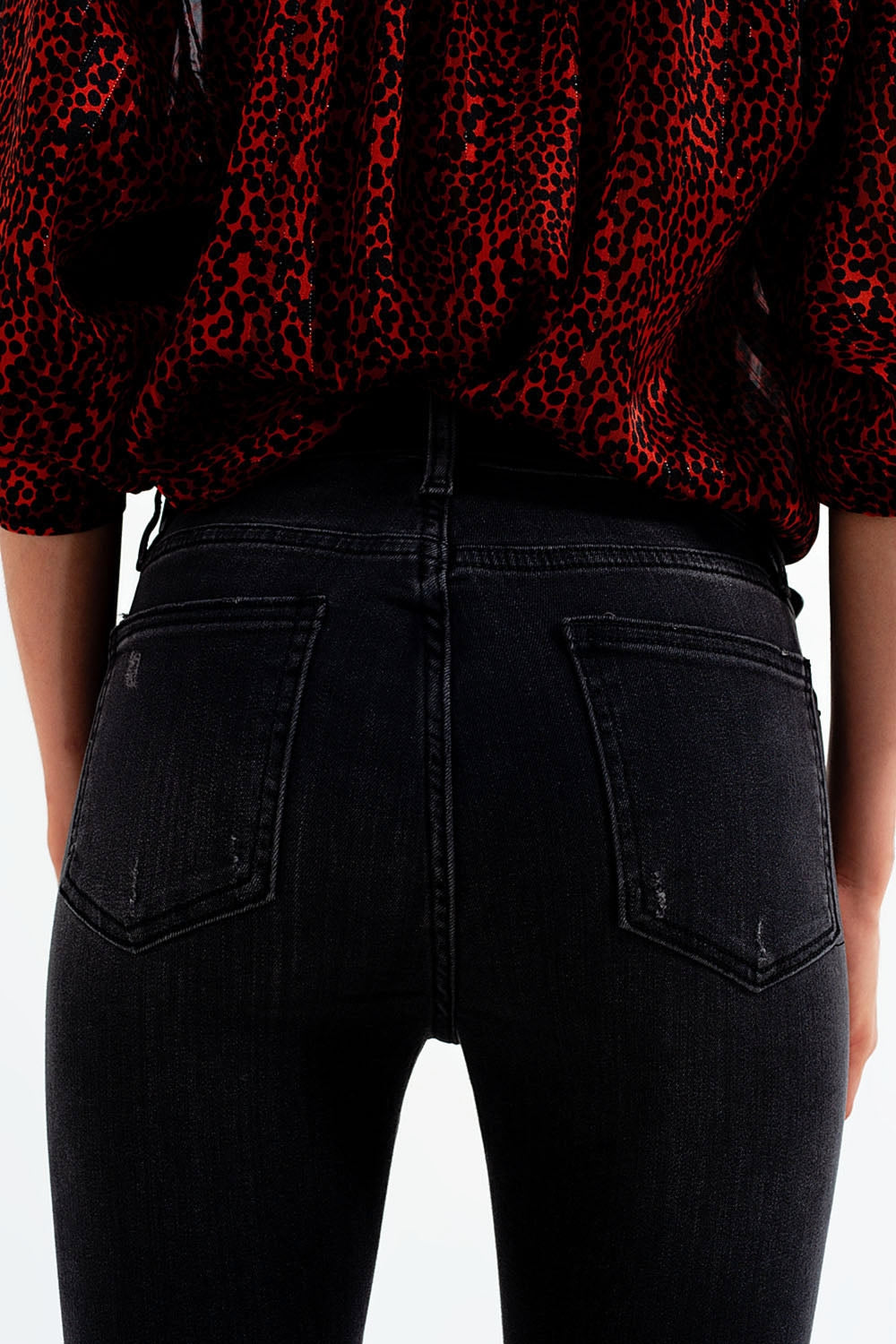 Jean skinny en Noir délavé