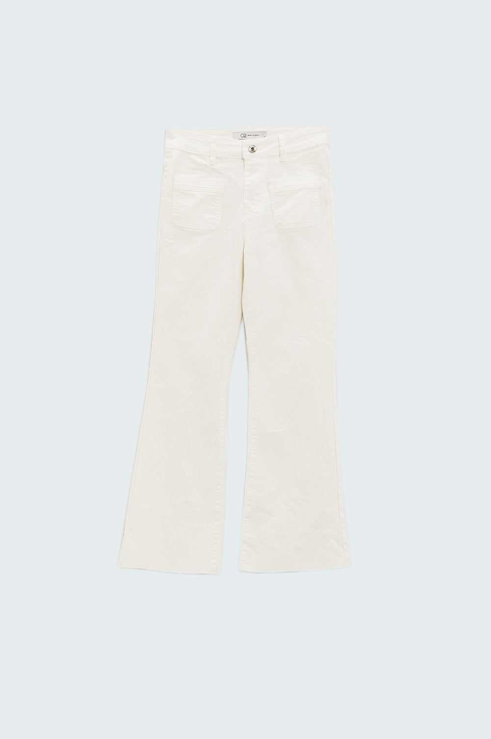 Jean skinny évasé blanc avec poche avant
