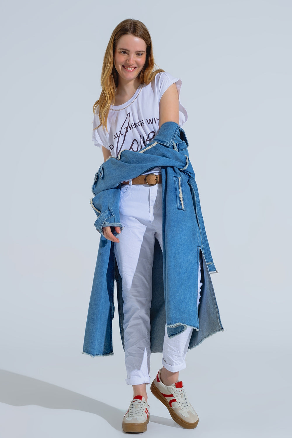 Jean skinny froissé blanc