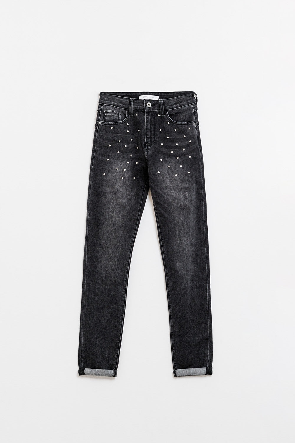 Jean skinny noir avec strass