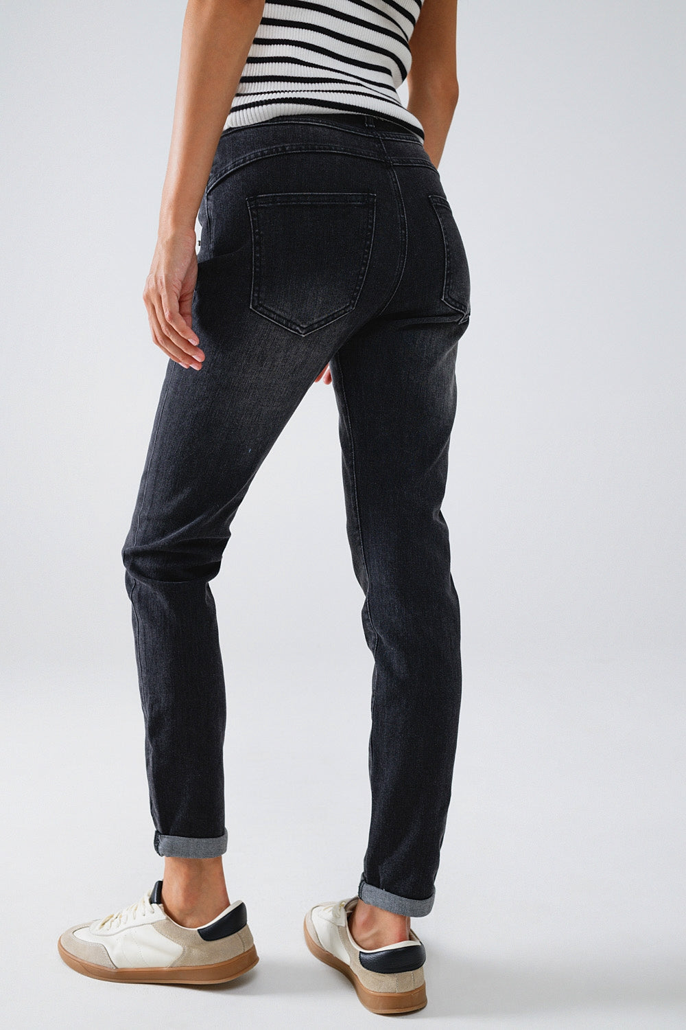 Jean skinny noir avec strass