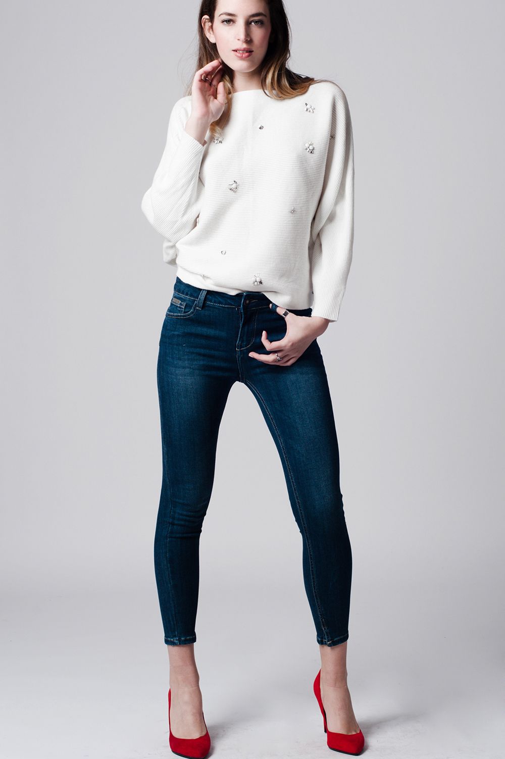 Jean skinny taille basse denim clare