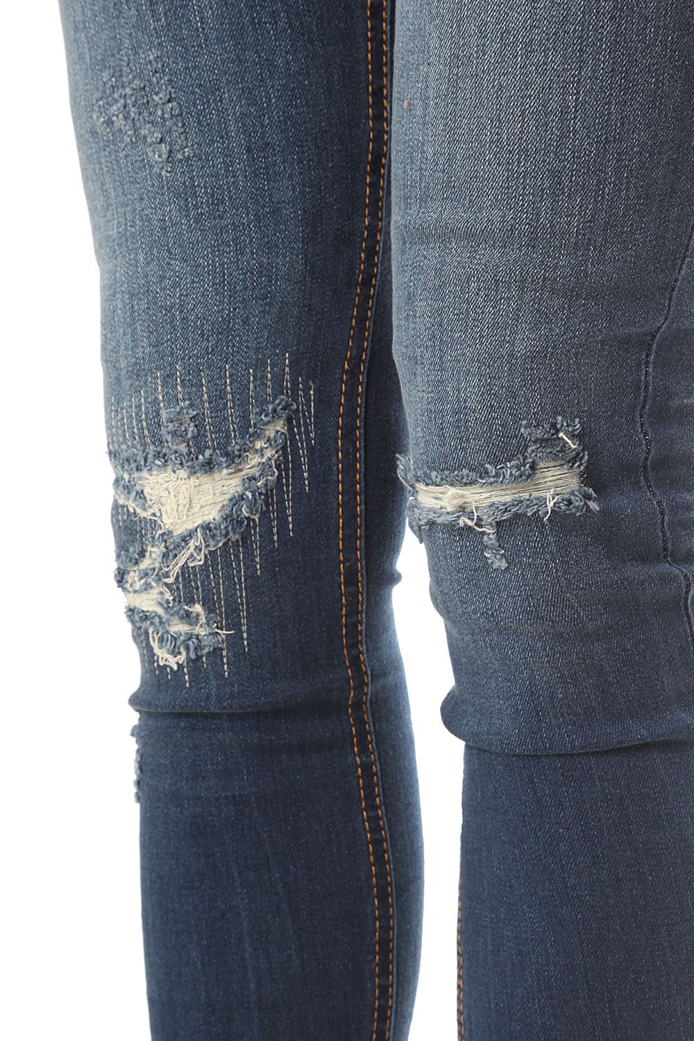 Jean skinny taille haute avec effet usé