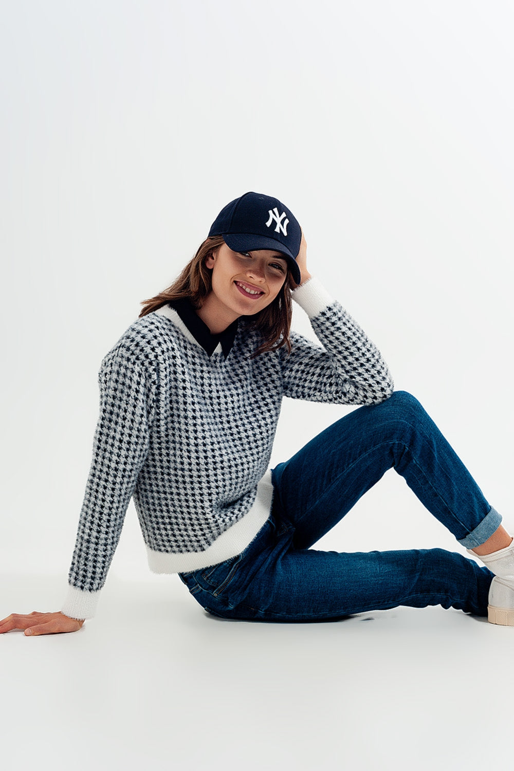 Jean skinny taille haute Délavage bleu moyen