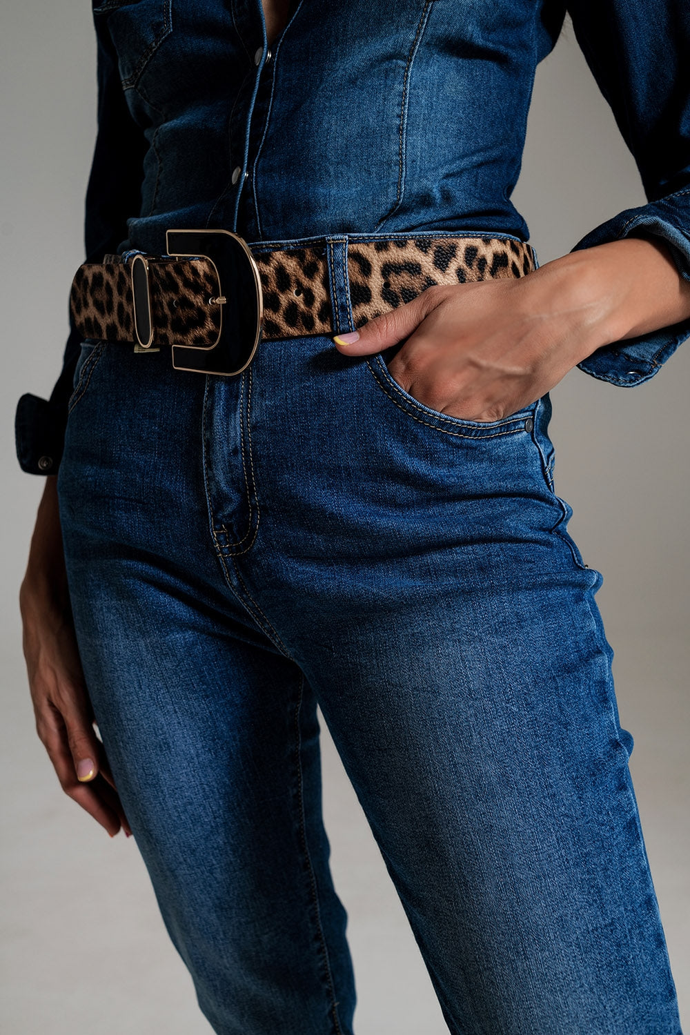 Jean skinny taille haute mi-délavage
