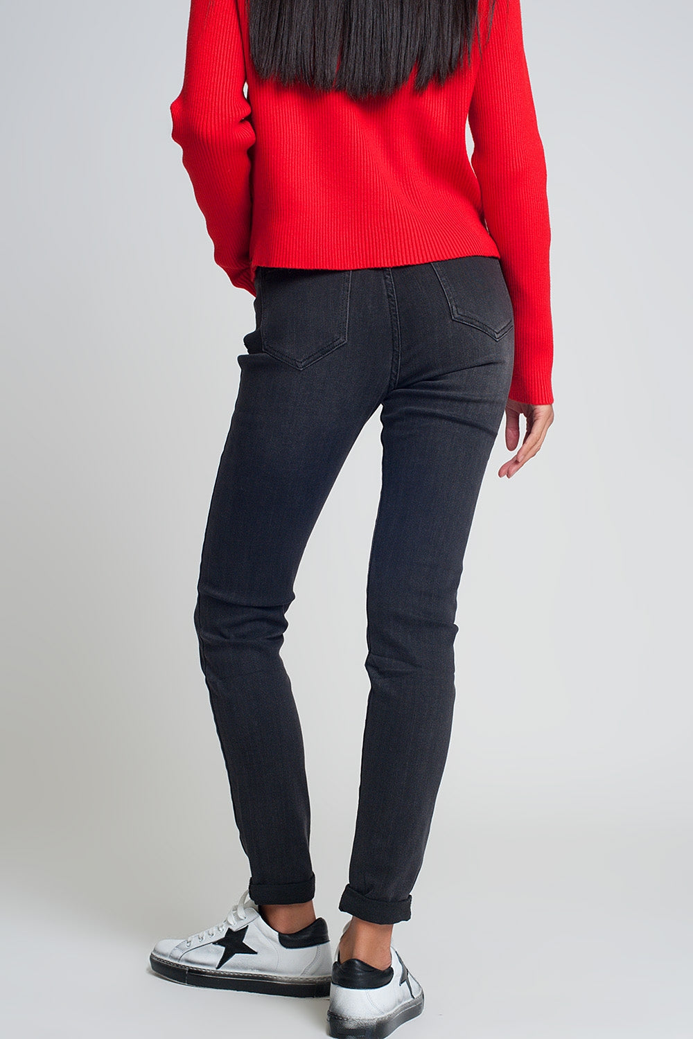 Jean skinny taille haute Noir