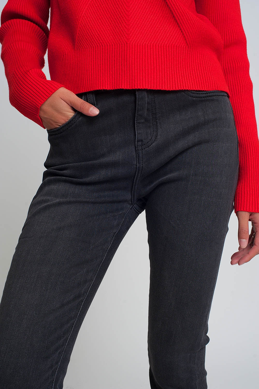 Jean skinny taille haute Noir