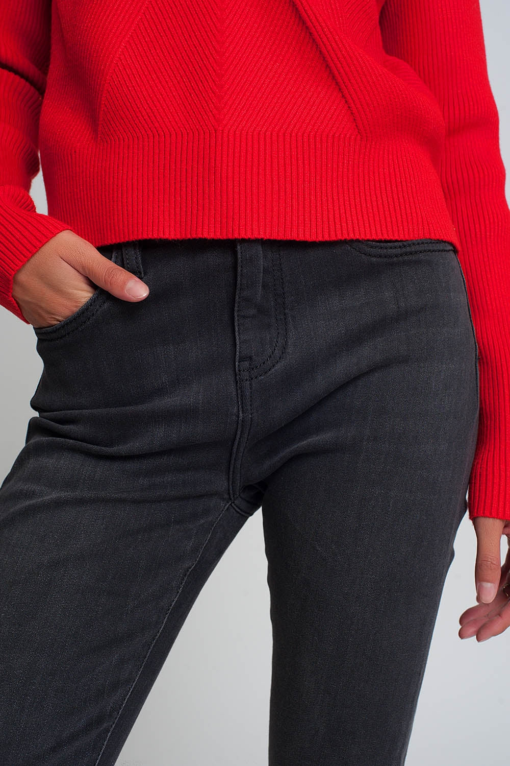 Jean skinny taille haute Noir