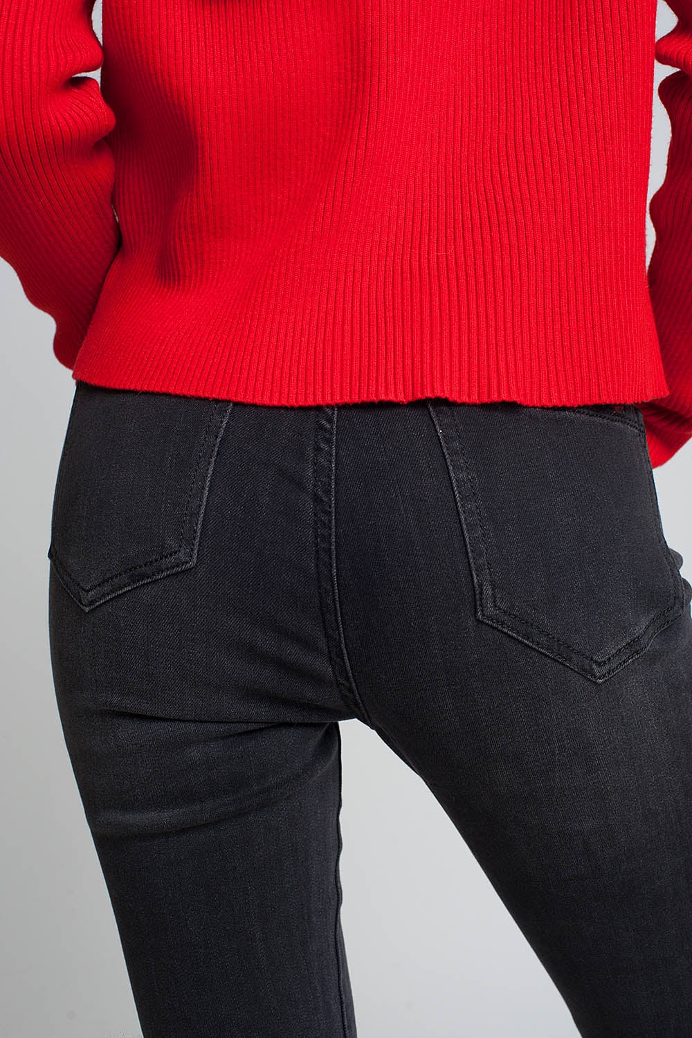 Jean skinny taille haute Noir