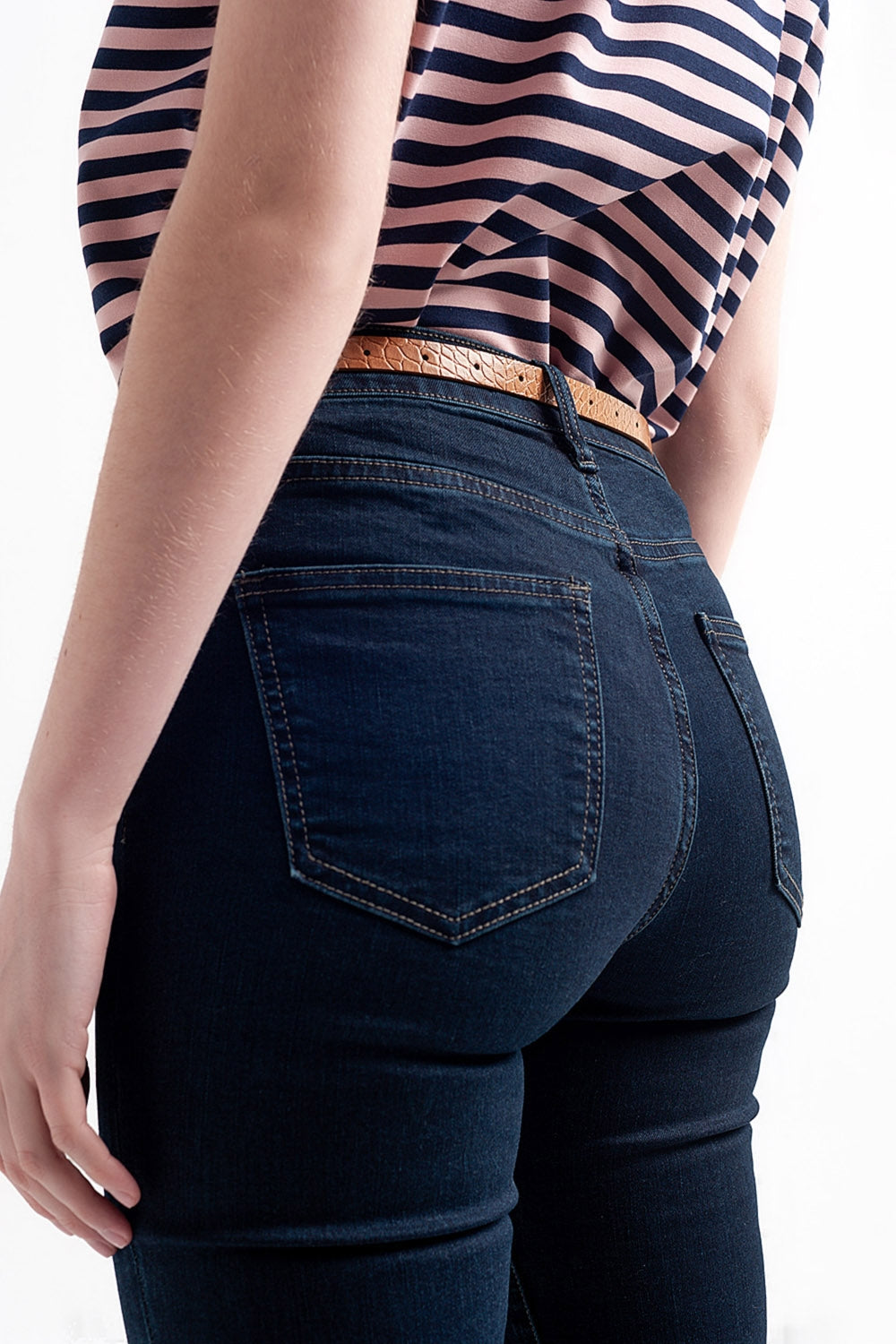 Jean skinny taille haute premium Bleu foncé