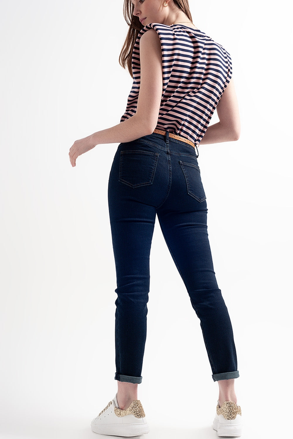 Jean skinny taille haute premium Bleu foncé