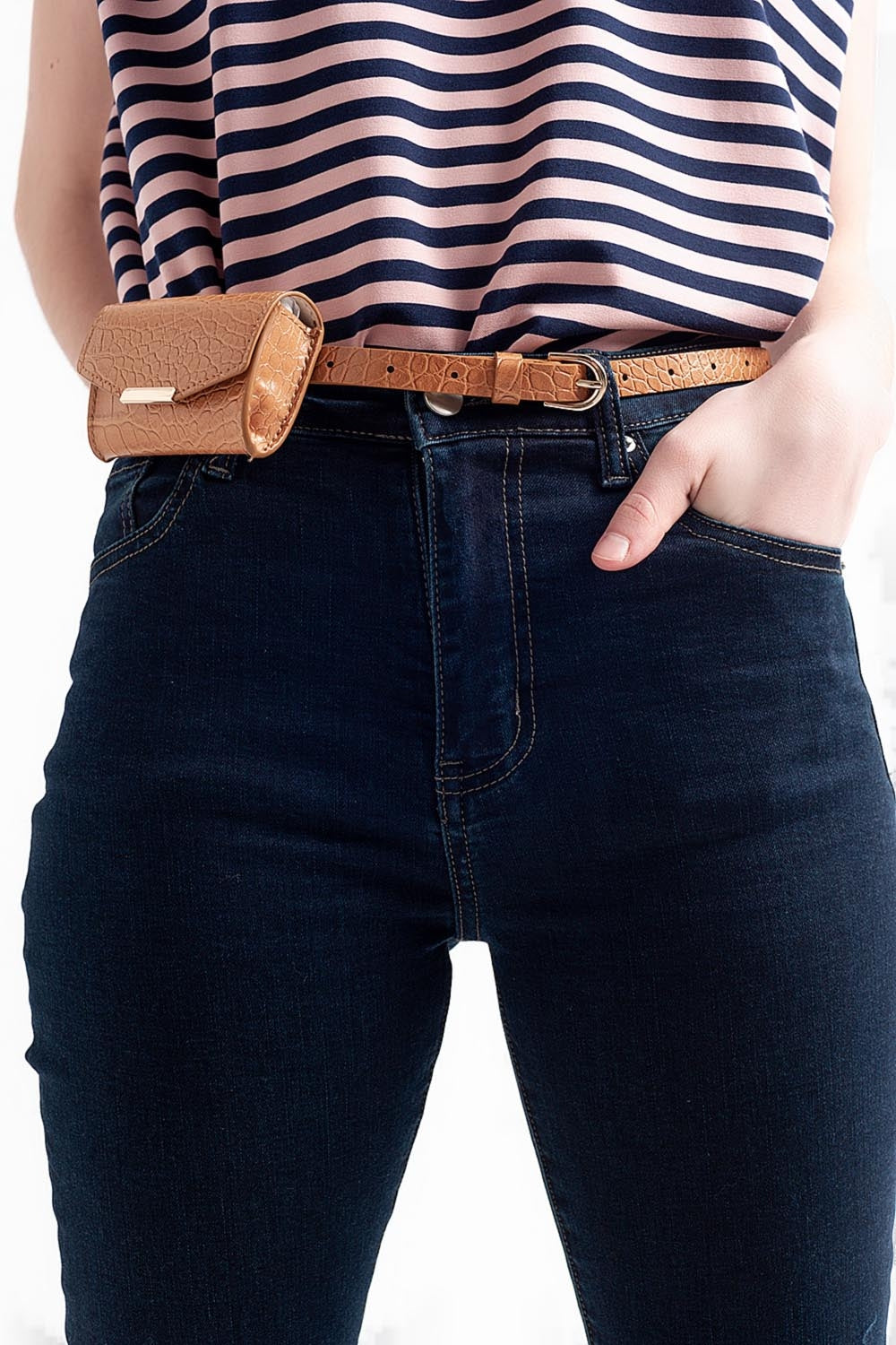 Jean skinny taille haute premium Bleu foncé