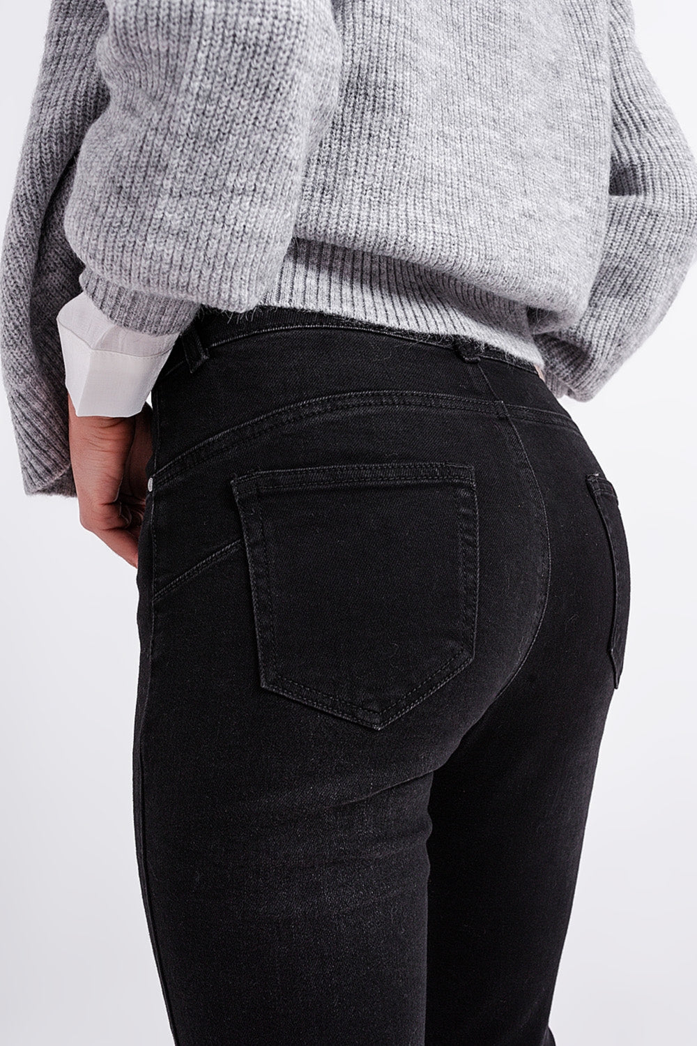 Jean skinny taille ultra haute Noir