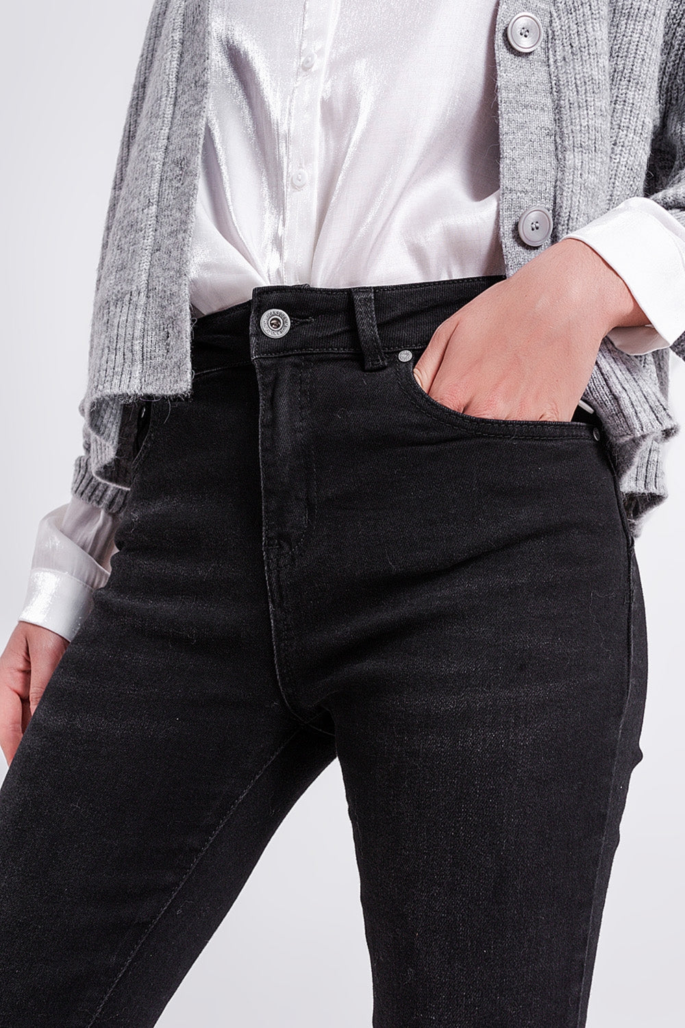 Jean skinny taille ultra haute Noir