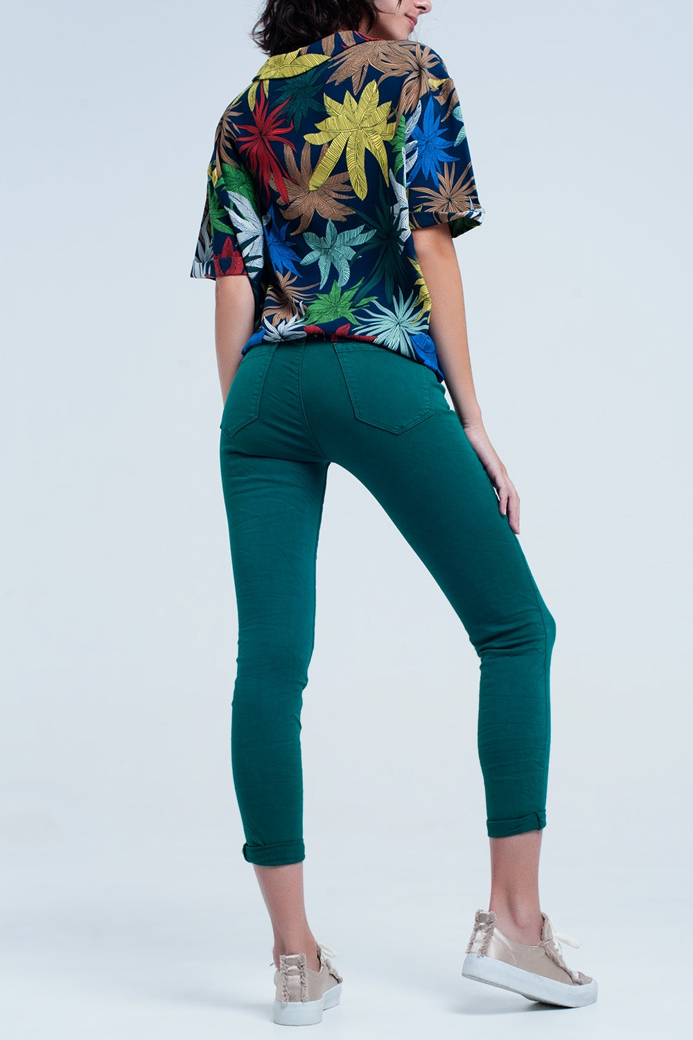 Jean skinny vert élastique