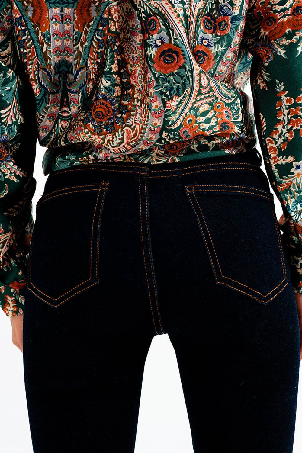 Jean super skinny Bleu foncé délavé