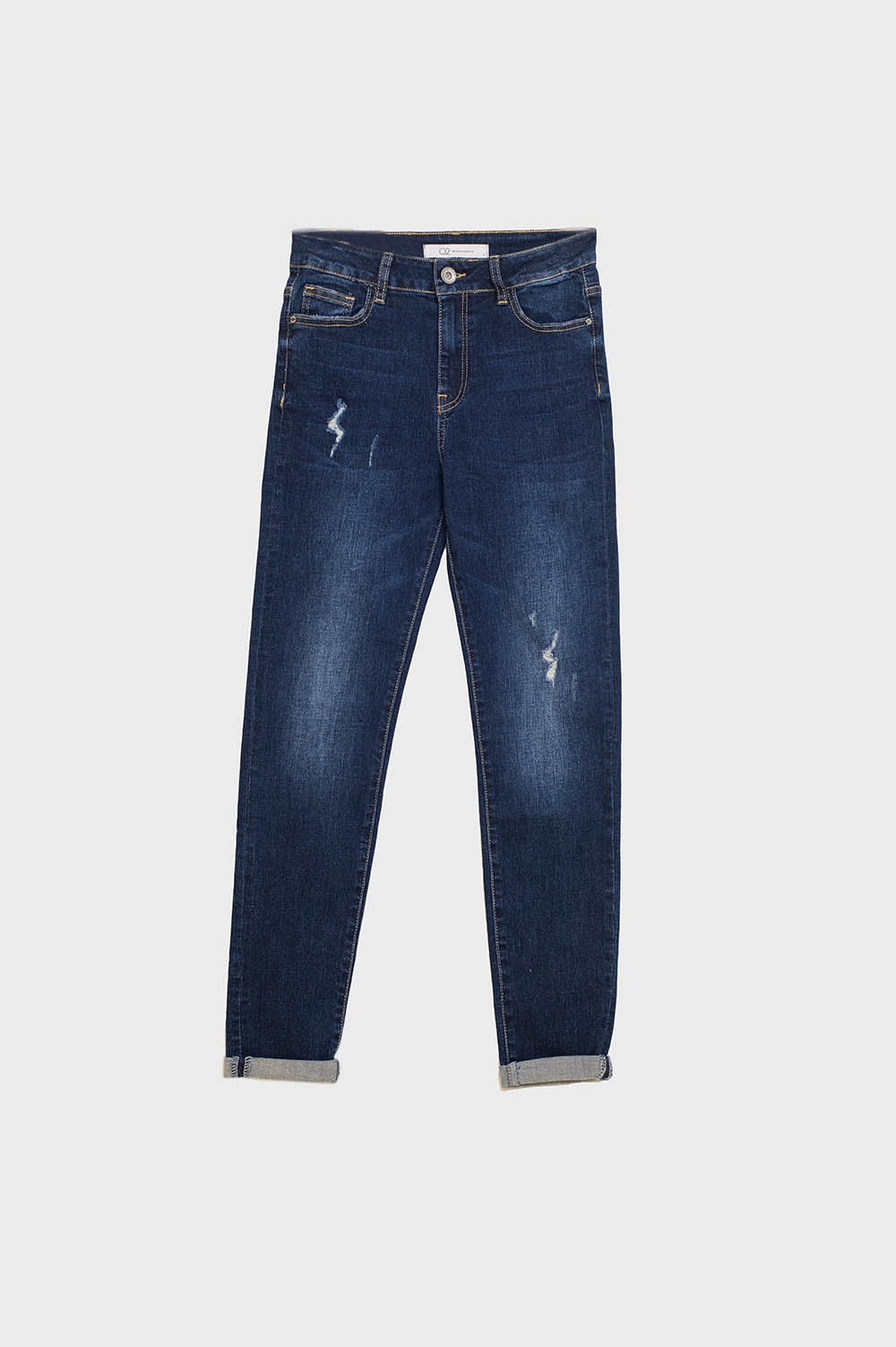 Jean super skinny délavé foncé en denim stretch