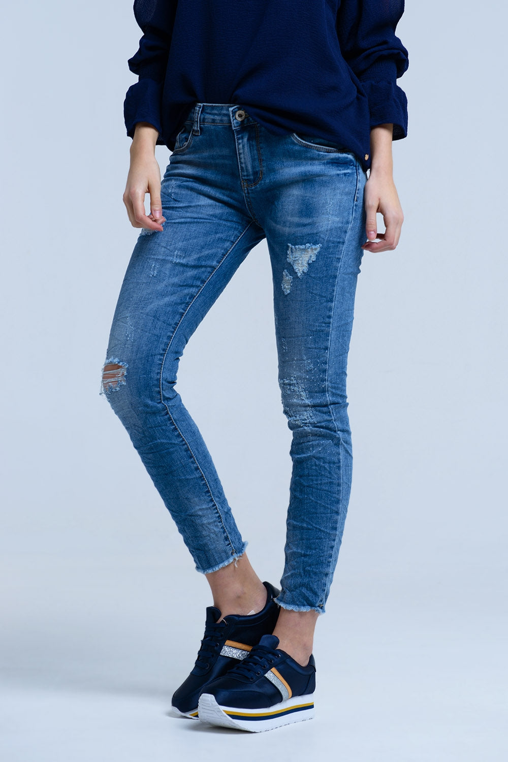 Jeans avec détails déchirés