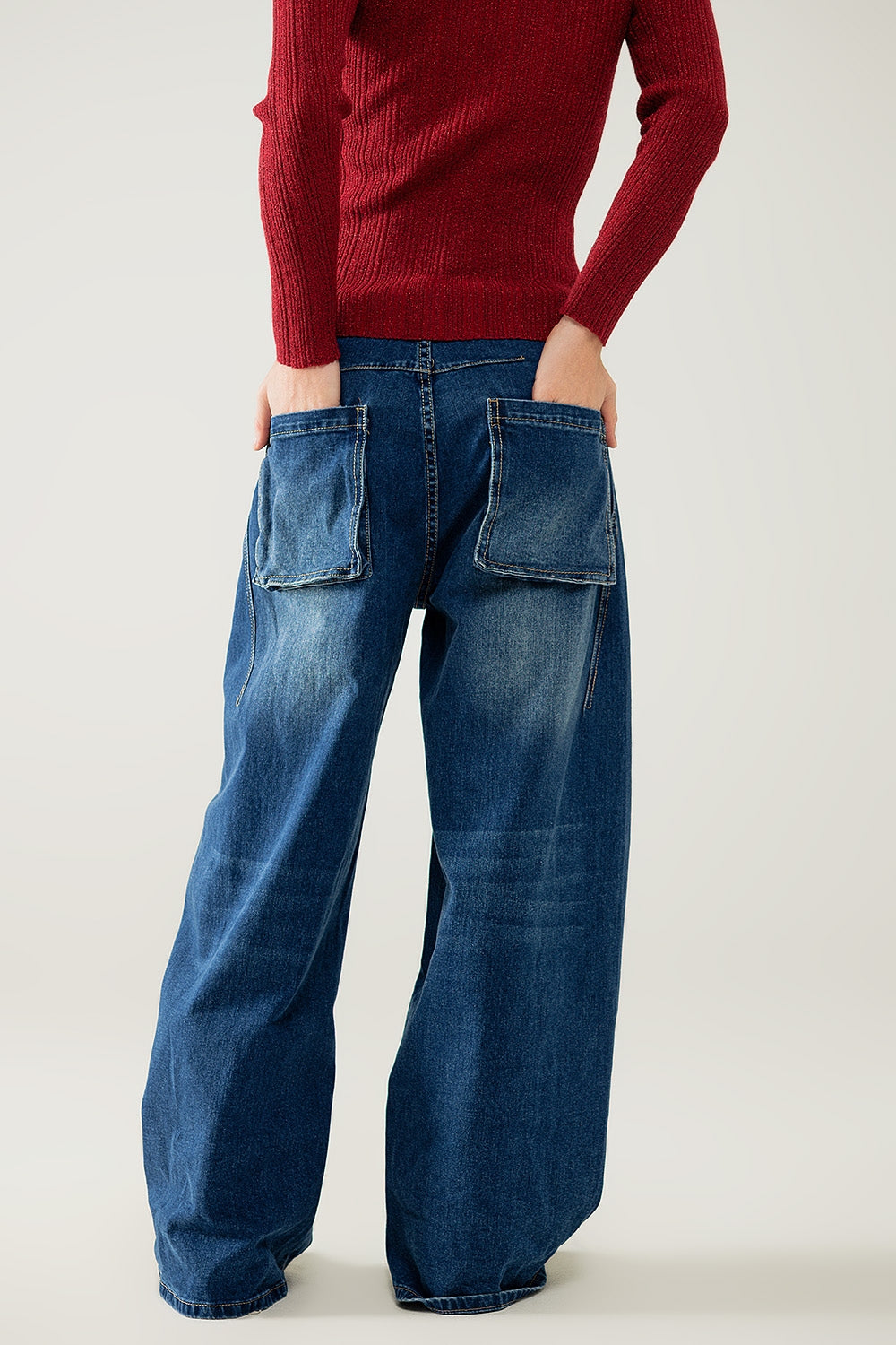 jeans ballon baggy en délavage moyen