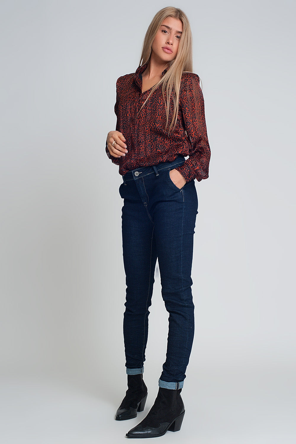 Jeans coupe fine style chinois