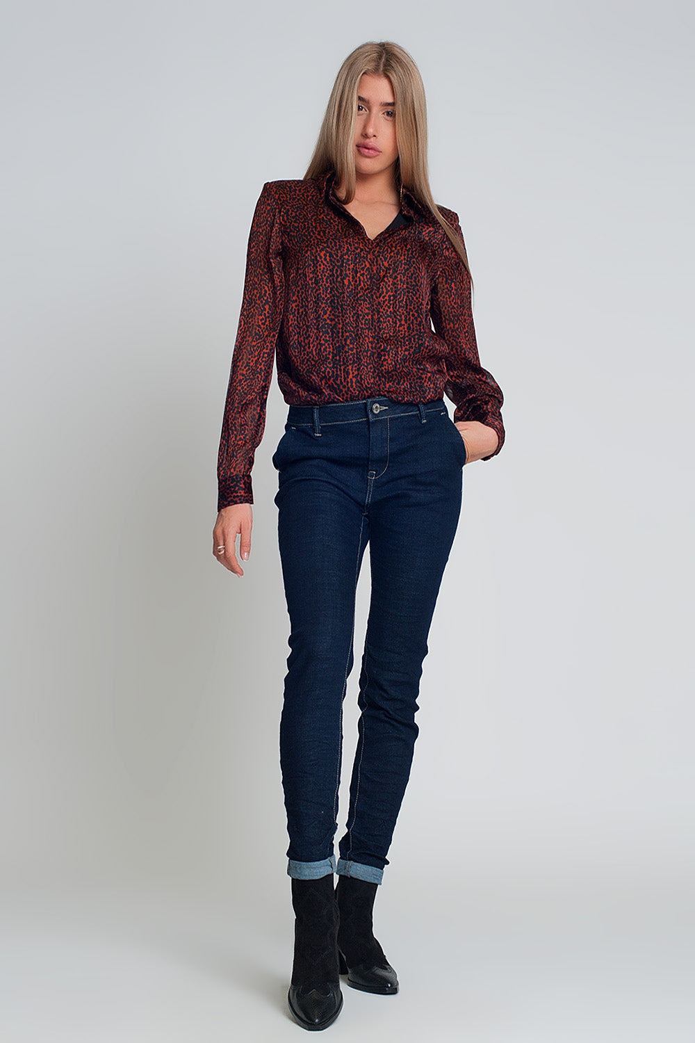 Jeans coupe fine style chinois