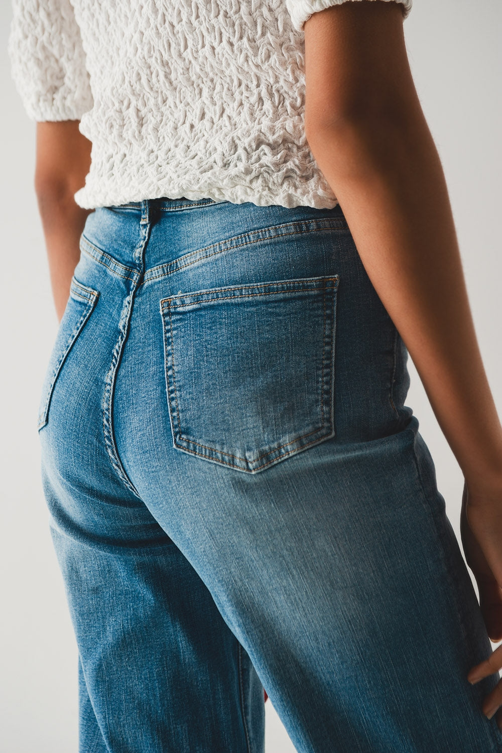 Jeans en coton mélangé coupe large