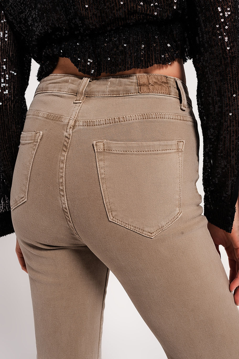 Jeans évasé Beige