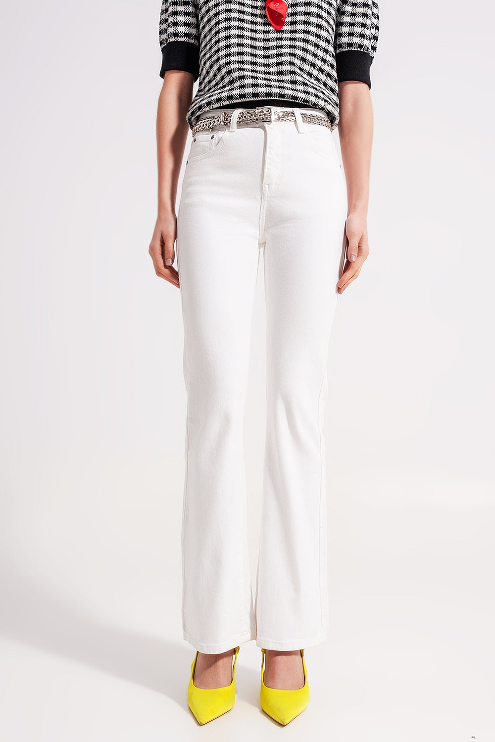 Jeans évasé blanc