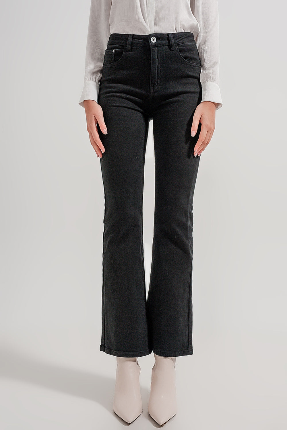 Q2 Jeans évasé noir