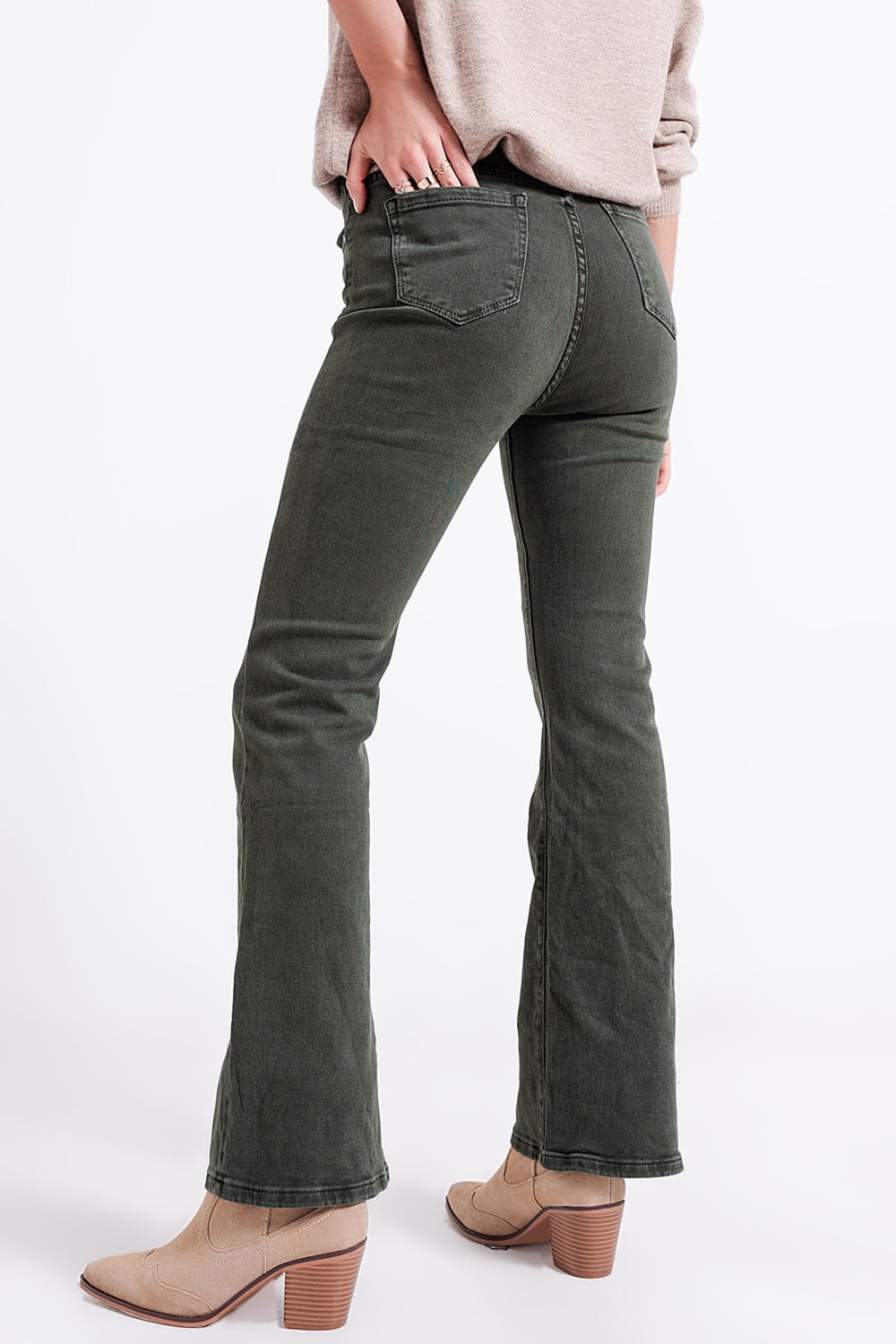 Jeans évasé Olive
